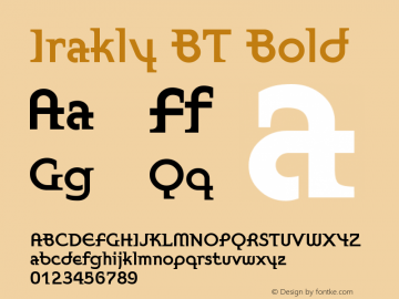 Irakly BT Bold Version 1.00图片样张