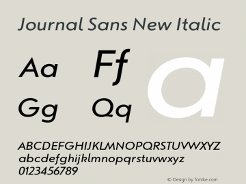 Journal Sans New Italic Version 1.001图片样张