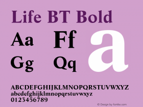 Life BT Bold Version 1.01 emb4-OT图片样张