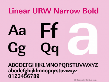 LinearURWNar-Bol Version 1.000;PS 1.00;hotconv 1.0.57;makeotf.lib2.0.21895图片样张