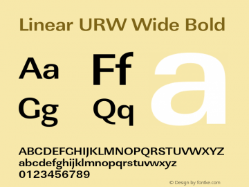 LinearURWWid-Bol Version 1.000;PS 1.00;hotconv 1.0.57;makeotf.lib2.0.21895图片样张