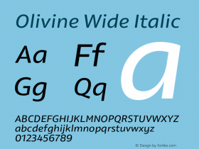 Olivine Wide Italic Version 1.000;PS 001.000;hotconv 1.0.88;makeotf.lib2.5.64775图片样张