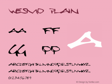 Wesmo Plain 1.0 Font Sample