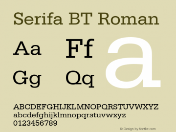 Serifa BT Roman Version 1.01 emb4-OT图片样张