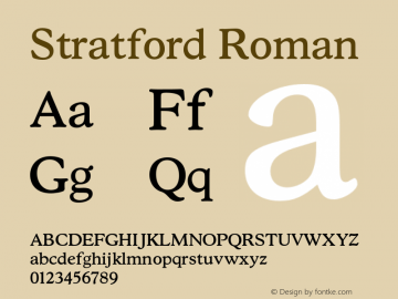 Stratford-Rom Version 1.000;PS 1.00;hotconv 1.0.57;makeotf.lib2.0.21895图片样张