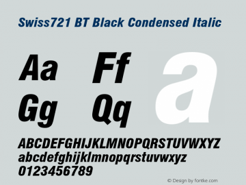 Swiss 721 Black Cond Italic Version 5.0图片样张