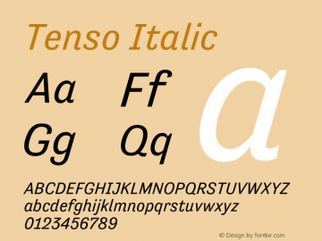 Tenso-Italic Version 1.035图片样张
