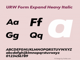 URWFormExpand-HeavyItalic Version 1.000;PS 1.00;hotconv 1.0.57;makeotf.lib2.0.21895图片样张