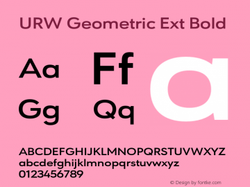 URWGeometricExt-Bold Version 1.000;PS 1.00;hotconv 1.0.57;makeotf.lib2.0.21895图片样张