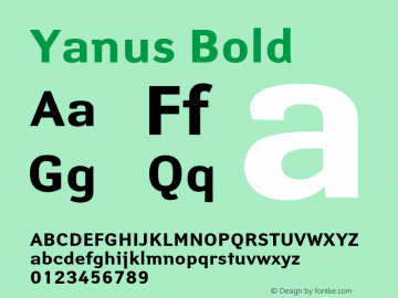 Yanus Bold Version 1.000;PS 001.001;hotconv 1.0.38图片样张