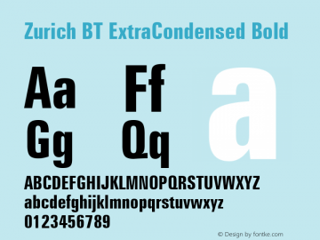 Zurich BdXCn BT Bold Version 1.02图片样张