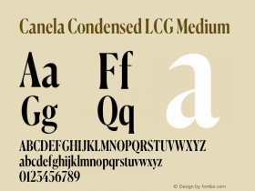 Canela Condensed LCG Medium Version 1.001;hotconv 1.0.117;makeotfexe 2.5.65602图片样张