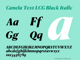 Canela Text LCG Black Italic Version 1.001;hotconv 1.0.117;makeotfexe 2.5.65602图片样张