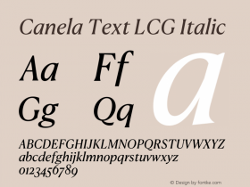Canela Text LCG Italic Version 1.001;hotconv 1.0.117;makeotfexe 2.5.65602图片样张