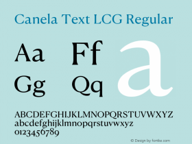 Canela Text LCG Regular Version 1.001;hotconv 1.0.117;makeotfexe 2.5.65602图片样张
