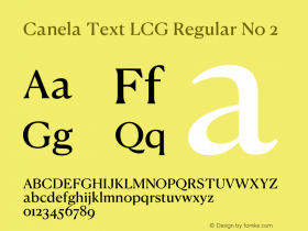 Canela Text LCG Regular No 2 Version 1.001;hotconv 1.0.117;makeotfexe 2.5.65602图片样张