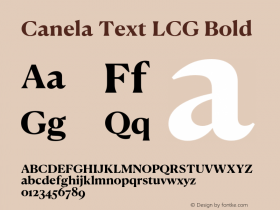 Canela Text LCG Bold Version 1.001;hotconv 1.0.117;makeotfexe 2.5.65602图片样张