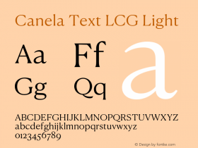 Canela Text LCG Light Version 1.001;hotconv 1.0.117;makeotfexe 2.5.65602图片样张