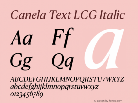 Canela Text LCG Italic Version 1.001;hotconv 1.0.117;makeotfexe 2.5.65602图片样张