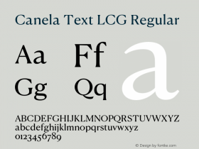 Canela Text LCG Regular Version 1.001;hotconv 1.0.117;makeotfexe 2.5.65602图片样张