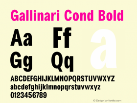 Gallinari Cond Bold Version 1.000图片样张