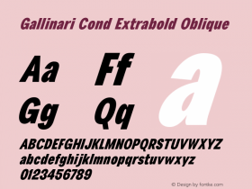 Gallinari Cond Extrabold Oblique Version 1.000图片样张