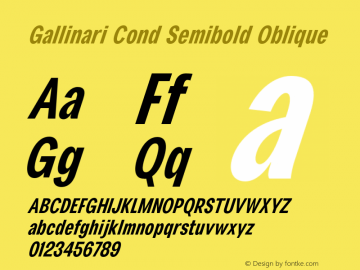 Gallinari Cond Semibold Oblique Version 1.000图片样张