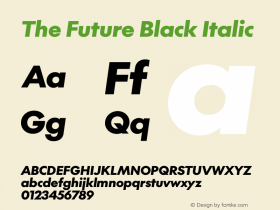 The Future Black Italic Version 2.002;hotconv 1.1.0;makeotfexe 2.6.0图片样张