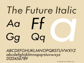 The Future Italic Version 2.002;hotconv 1.1.0;makeotfexe 2.6.0图片样张