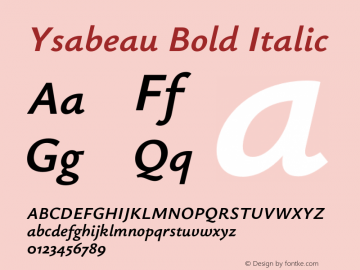 Ysabeau Bold Italic Version 1.002;FEAKit 1.0图片样张