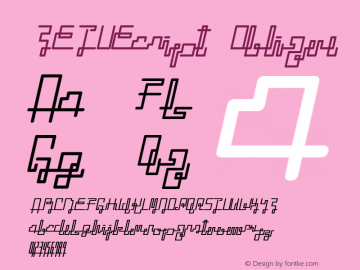 ZETUEcript Oblique Macromedia Fontographer 4.1J 2000.11.23 Font Sample