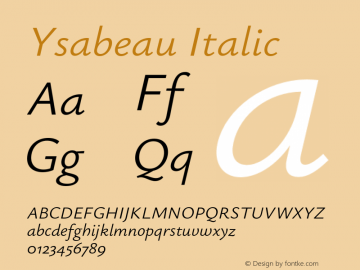 Ysabeau Italic Version 1.002;FEAKit 1.0图片样张