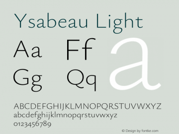 Ysabeau Light Version 1.002;FEAKit 1.0图片样张