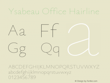 Ysabeau Office Hairline Version 1.002;FEAKit 1.0图片样张
