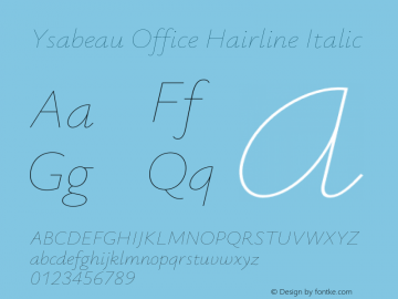 Ysabeau Office Hairline Italic Version 1.002;FEAKit 1.0图片样张