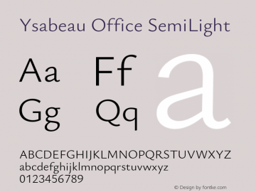 Ysabeau Office SemiLight Version 1.002;FEAKit 1.0图片样张