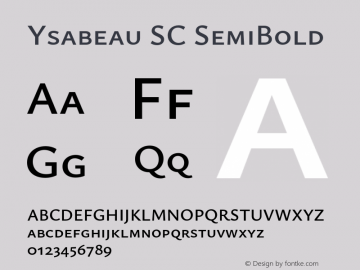 Ysabeau SC SemiBold Version 1.002;FEAKit 1.0图片样张