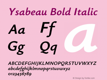Ysabeau Bold Italic Version 1.002图片样张