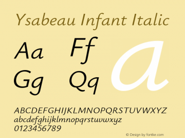 Ysabeau Infant Italic Version 1.002图片样张