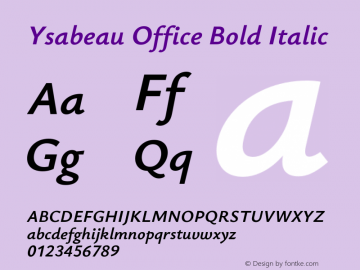 Ysabeau Office Bold Italic Version 1.002图片样张