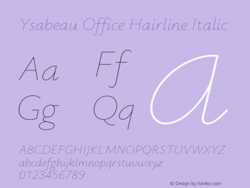 Ysabeau Office Hairline Italic Version 1.002图片样张