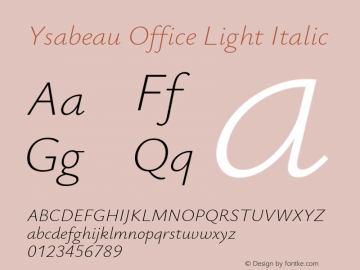 Ysabeau Office Light Italic Version 1.002图片样张