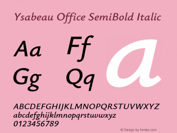 Ysabeau Office SemiBold Italic Version 1.002图片样张