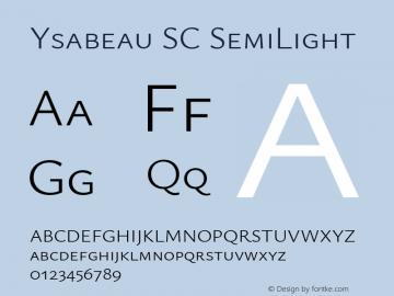 Ysabeau SC SemiLight Version 1.002图片样张
