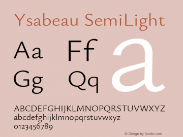 Ysabeau SemiLight Version 1.002图片样张