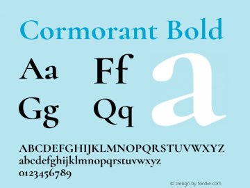 Cormorant Bold Version 4.000;FEAKit 1.0图片样张
