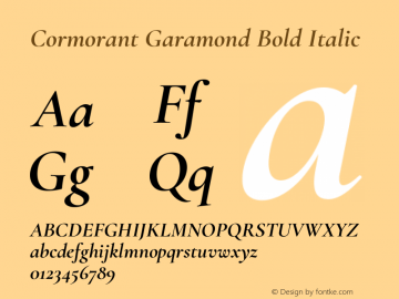 Cormorant Garamond Bold Italic Version 4.000图片样张