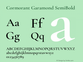 Cormorant Garamond SemiBold Version 4.000图片样张