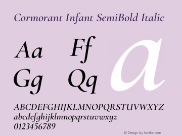 Cormorant Infant SemiBold Italic Version 4.000;FEAKit 1.0图片样张