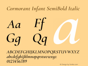 Cormorant Infant SemiBold Italic Version 4.000图片样张